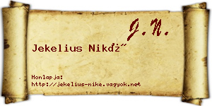 Jekelius Niké névjegykártya